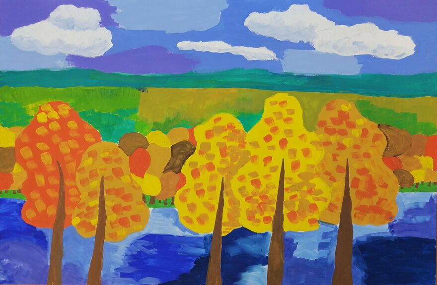 Всероссийский творческий конкурс «Очарование осени»  - детский рисунок, поделка, творческая работа, категория школьники, 6 класс, дистанционный конкурс, школьный конкурс