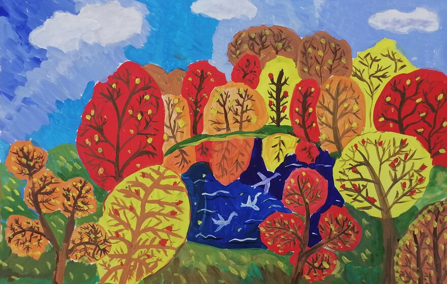 Всероссийский творческий конкурс «Очарование осени»  - детский рисунок, поделка, творческая работа, категория школьники, 8 класс, дистанционный конкурс, школьный конкурс