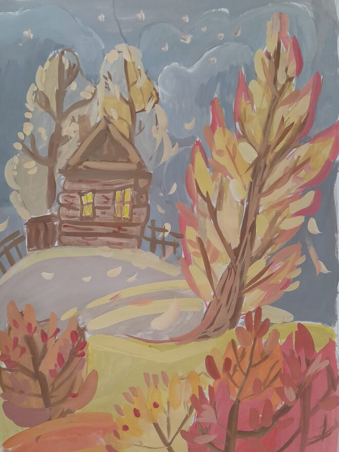 Всероссийский творческий конкурс «Очарование осени»  - детский рисунок, поделка, творческая работа, категория школьники, 4 класс, дистанционный конкурс, школьный конкурс