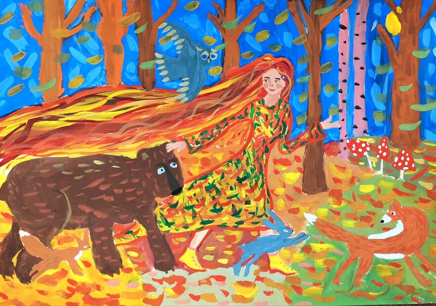 Всероссийский творческий конкурс «Очарование осени»  - детский рисунок, поделка, творческая работа, категория школьники, 5 класс, дистанционный конкурс, школьный конкурс