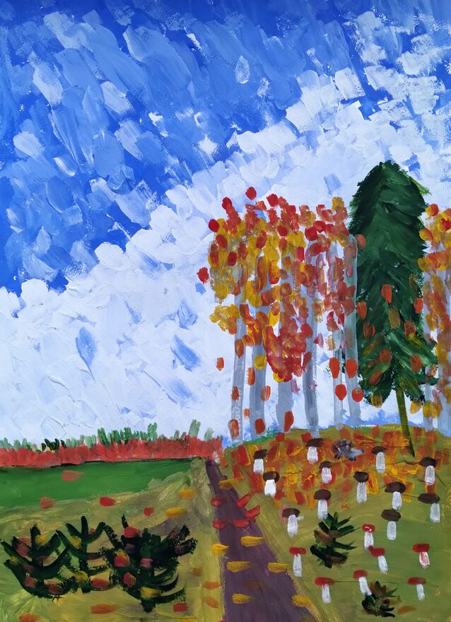 Всероссийский творческий конкурс «Очарование осени»  - детский рисунок, поделка, творческая работа, категория школьники, 1 класс, дистанционный конкурс, школьный конкурс