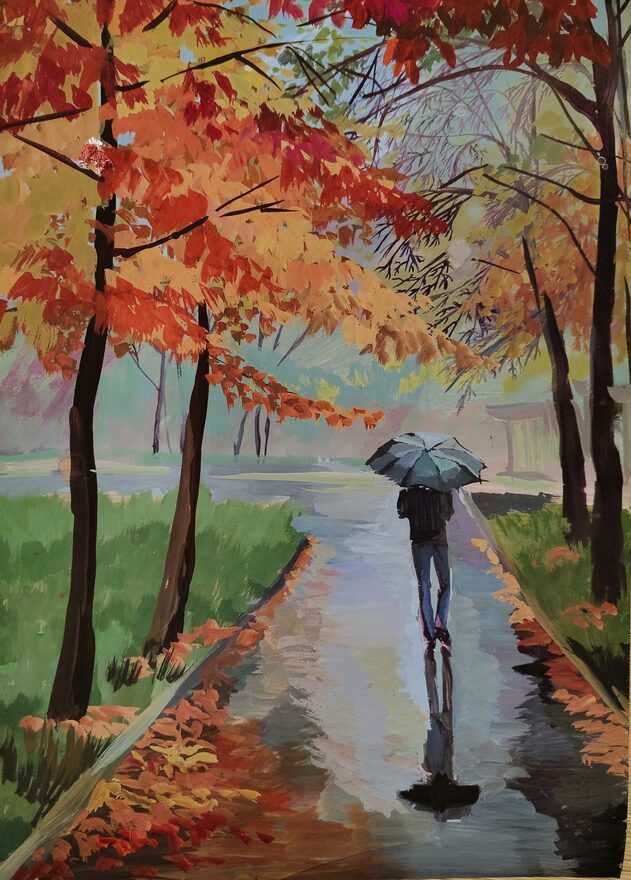 Всероссийский творческий конкурс «Очарование осени»  - детский рисунок, поделка, творческая работа, категория школьники, 7 класс, дистанционный конкурс, школьный конкурс