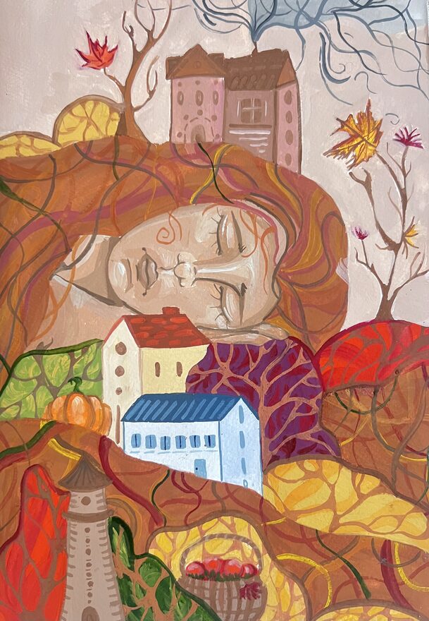 Всероссийский творческий конкурс «Очарование осени»  - детский рисунок, поделка, творческая работа, категория школьники, 8 класс, дистанционный конкурс, школьный конкурс