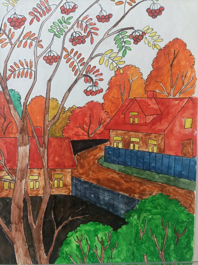 Всероссийский творческий конкурс «Очарование осени»  - детский рисунок, поделка, творческая работа, категория школьники, 6 класс, дистанционный конкурс, школьный конкурс