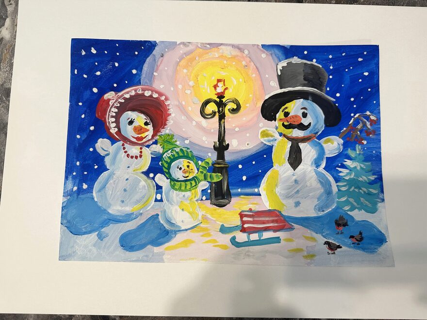 Всероссийский творческий конкурс «Разбросала зима покрывала...»  - детский рисунок, поделка, творческая работа, категория школьники, 4 класс, дистанционный конкурс, школьный конкурс