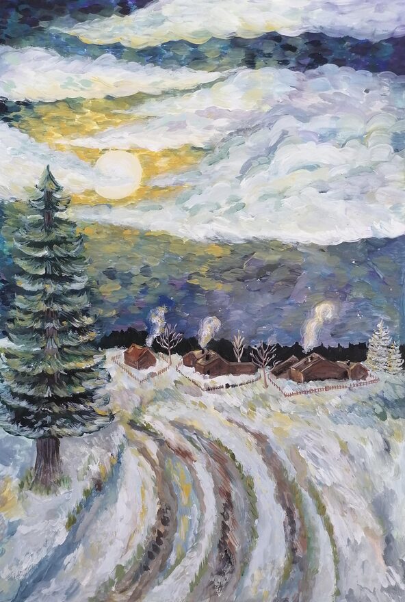 Всероссийский творческий конкурс «Разбросала зима покрывала...»  - детский рисунок, поделка, творческая работа, категория школьники, 8 класс, дистанционный конкурс, школьный конкурс