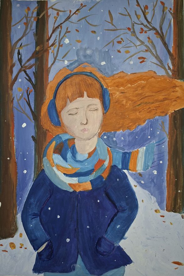 Всероссийский творческий конкурс «Разбросала зима покрывала...»  - детский рисунок, поделка, творческая работа, категория школьники, 5 класс, дистанционный конкурс, школьный конкурс