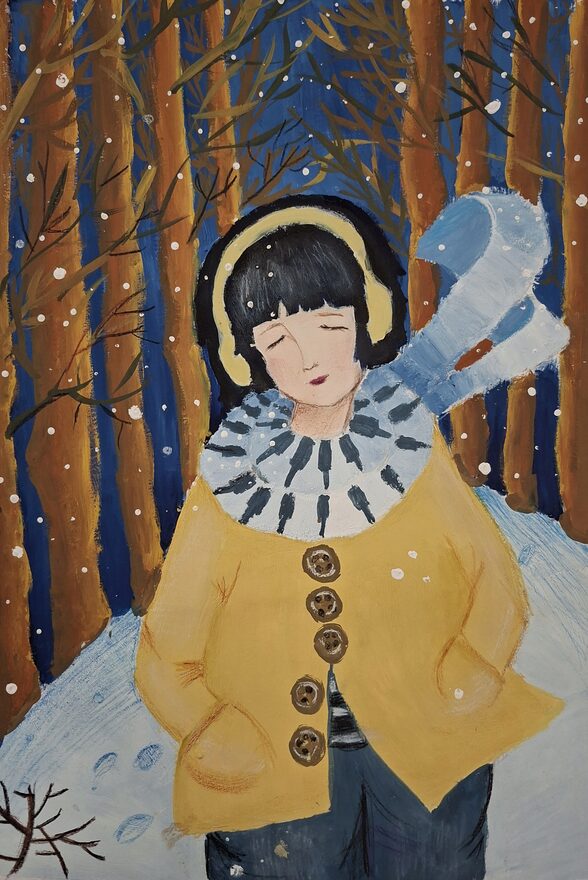 Всероссийский творческий конкурс «Разбросала зима покрывала...»  - детский рисунок, поделка, творческая работа, категория школьники, 6 класс, дистанционный конкурс, школьный конкурс