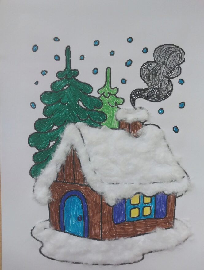 Всероссийский творческий конкурс «Разбросала зима покрывала...»  - детский рисунок, поделка, творческая работа, категория школьники, 1 класс, дистанционный конкурс, школьный конкурс