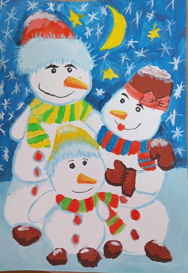 Всероссийский творческий конкурс «Разбросала зима покрывала...»  - детский рисунок, поделка, творческая работа, категория школьники, 1 класс, дистанционный конкурс, школьный конкурс