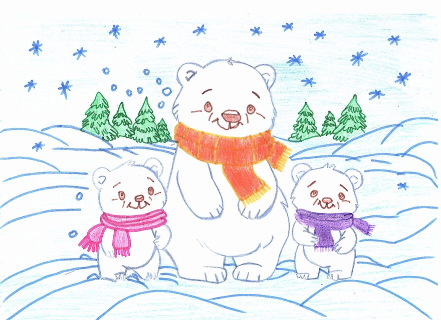 Всероссийский творческий конкурс «Разбросала зима покрывала...»  - детский рисунок, поделка, творческая работа, категория школьники, 3 класс, дистанционный конкурс, школьный конкурс