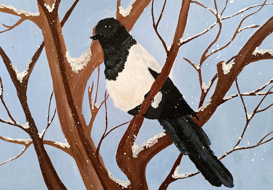 Всероссийский творческий конкурс «Разбросала зима покрывала...»  - детский рисунок, поделка, творческая работа, категория школьники, 5 класс, дистанционный конкурс, школьный конкурс