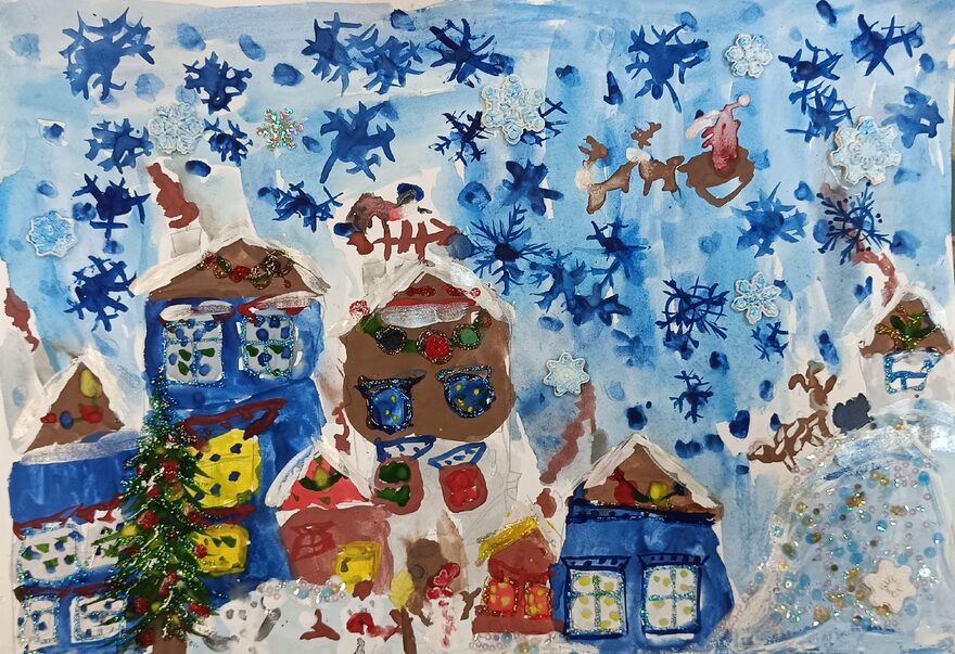 Всероссийский творческий конкурс «Разбросала зима покрывала...»  - детский рисунок, поделка, творческая работа, категория школьники, 1 класс, дистанционный конкурс, школьный конкурс