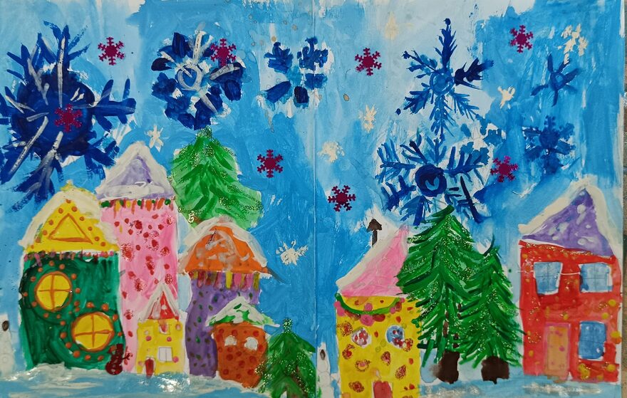 Всероссийский творческий конкурс «Разбросала зима покрывала...»  - детский рисунок, поделка, творческая работа, категория школьники, 1 класс, дистанционный конкурс, школьный конкурс