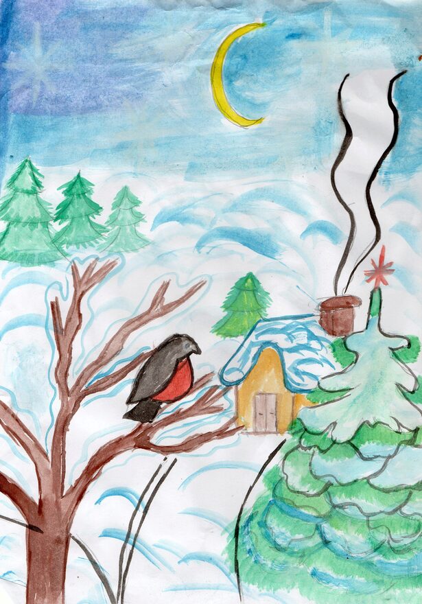Всероссийский творческий конкурс «Разбросала зима покрывала...»  - детский рисунок, поделка, творческая работа, категория школьники, 3 класс, дистанционный конкурс, школьный конкурс
