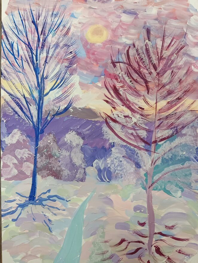 Всероссийский творческий конкурс «Разбросала зима покрывала...»  - детский рисунок, поделка, творческая работа, категория школьники, 3 класс, дистанционный конкурс, школьный конкурс