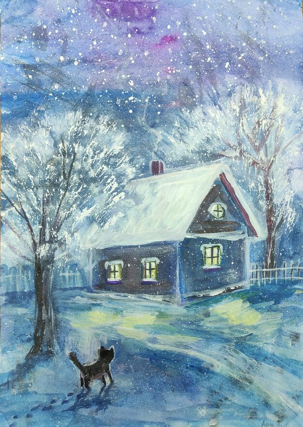 Всероссийский творческий конкурс «Разбросала зима покрывала...»  - детский рисунок, поделка, творческая работа, категория школьники, 1 класс, дистанционный конкурс, школьный конкурс