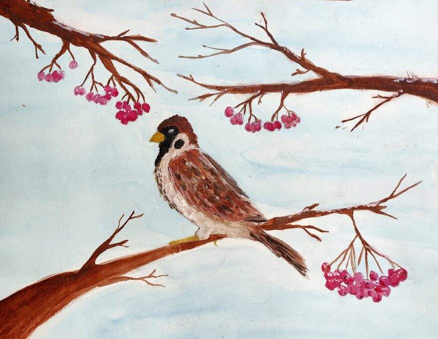 Всероссийский творческий конкурс «Разбросала зима покрывала...»  - детский рисунок, поделка, творческая работа, категория школьники, 7 класс, дистанционный конкурс, школьный конкурс