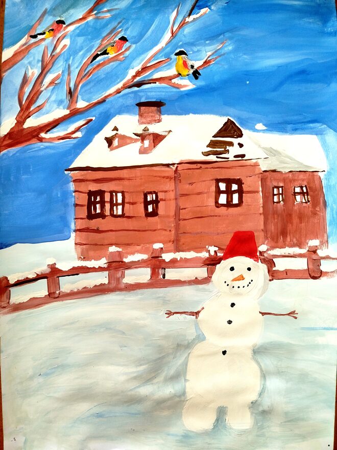 Всероссийский творческий конкурс «Разбросала зима покрывала...»  - детский рисунок, поделка, творческая работа, категория школьники, 1 класс, дистанционный конкурс, школьный конкурс