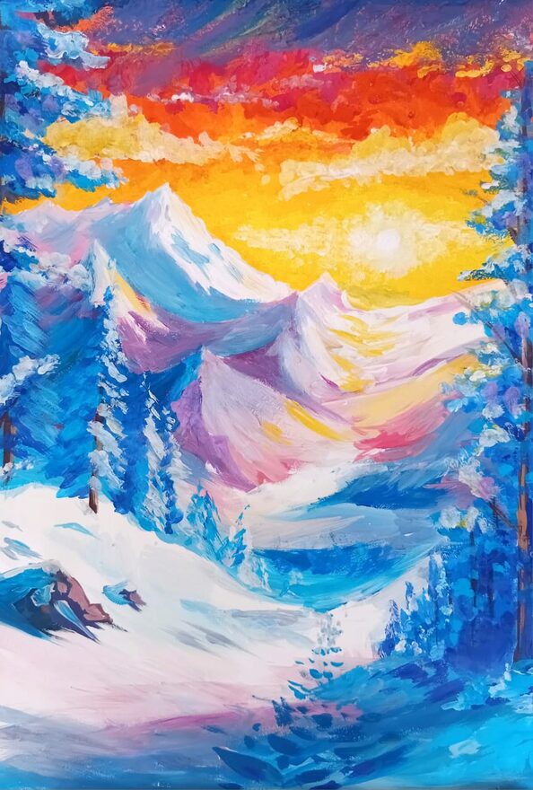 Всероссийский творческий конкурс «Разбросала зима покрывала...»  - детский рисунок, поделка, творческая работа, категория школьники, 7 класс, дистанционный конкурс, школьный конкурс