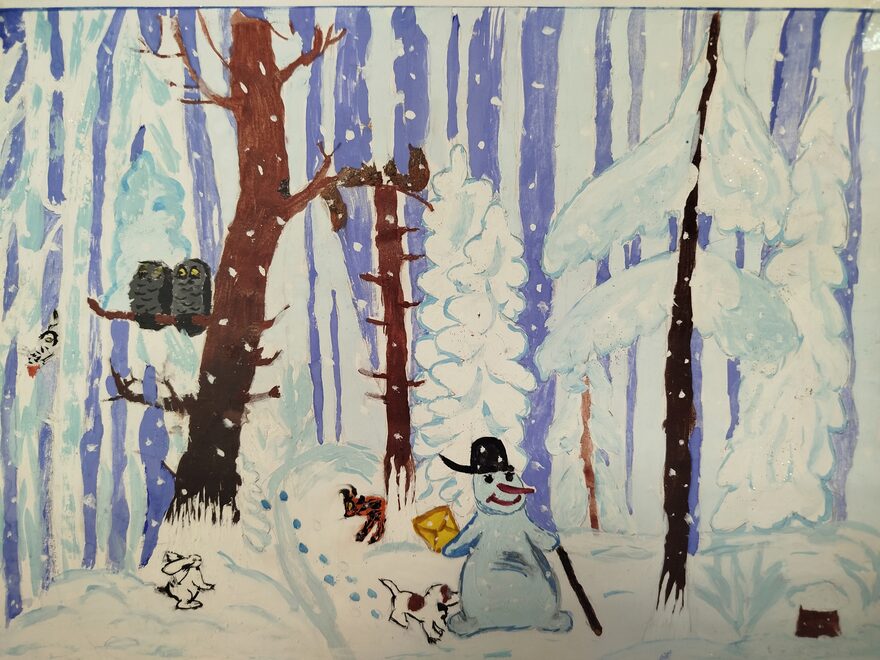 Всероссийский творческий конкурс «Разбросала зима покрывала...»  - детский рисунок, поделка, творческая работа, категория школьники, 7 класс, дистанционный конкурс, школьный конкурс