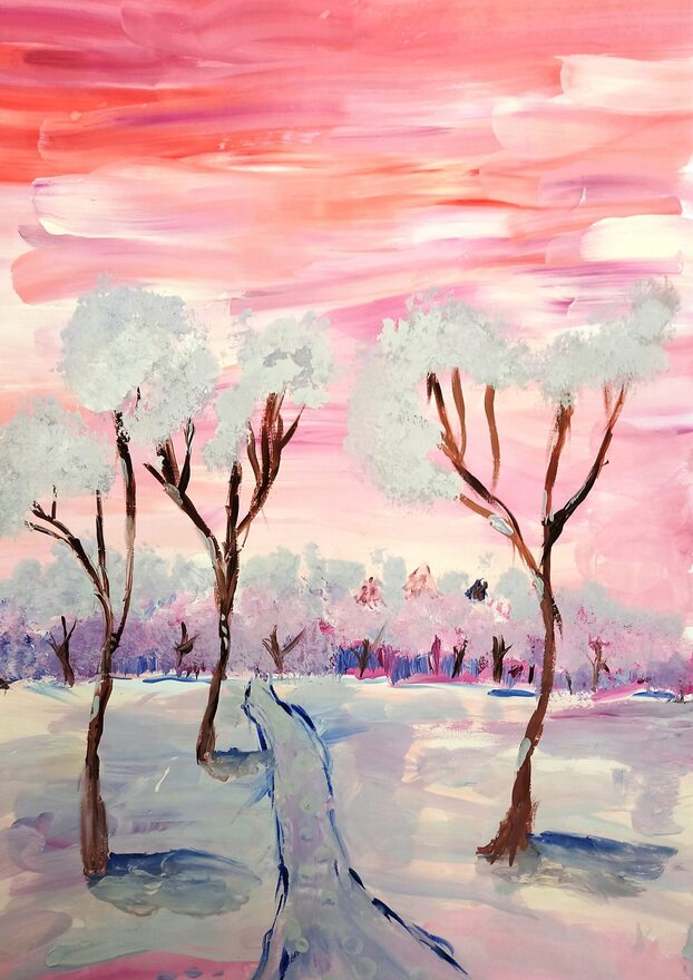 Всероссийский творческий конкурс «Разбросала зима покрывала...»  - детский рисунок, поделка, творческая работа, категория школьники, 2 класс, дистанционный конкурс, школьный конкурс