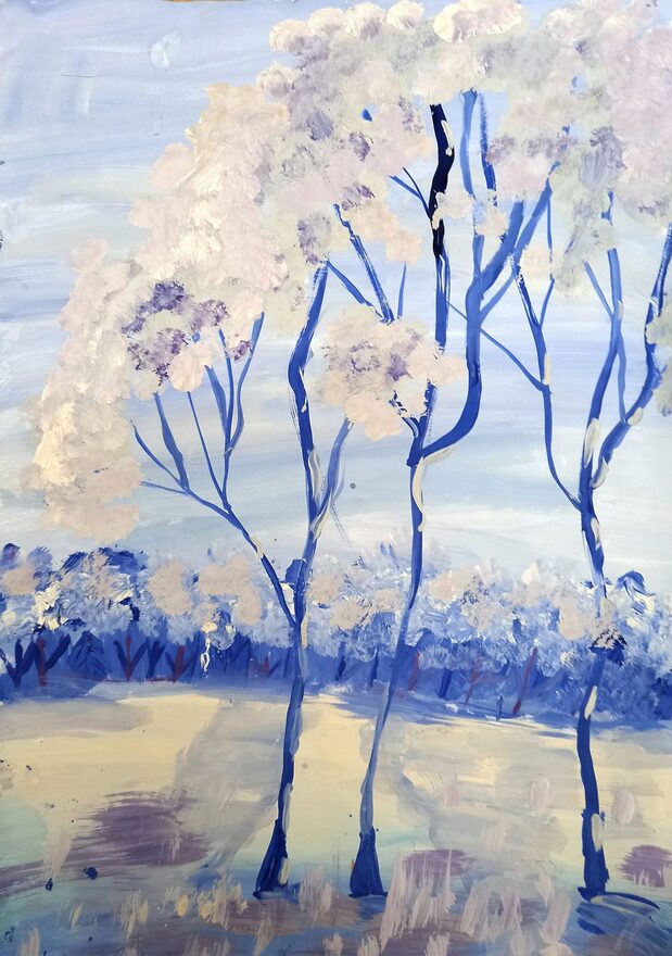 Всероссийский творческий конкурс «Разбросала зима покрывала...»  - детский рисунок, поделка, творческая работа, категория школьники, 5 класс, дистанционный конкурс, школьный конкурс