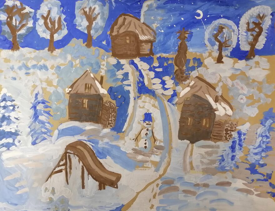 Всероссийский творческий конкурс «Разбросала зима покрывала...»  - детский рисунок, поделка, творческая работа, категория школьники, 5 класс, дистанционный конкурс, школьный конкурс