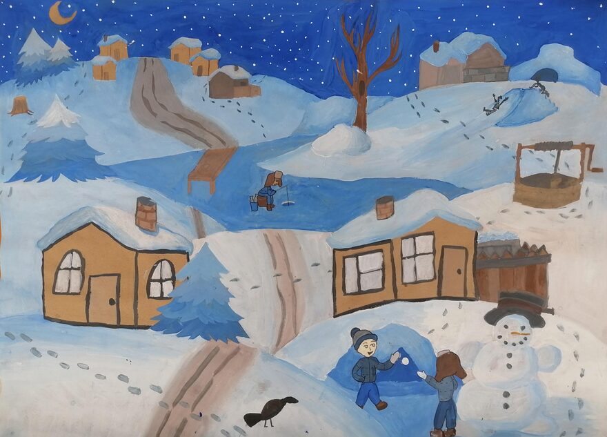 Всероссийский творческий конкурс «Разбросала зима покрывала...»  - детский рисунок, поделка, творческая работа, категория школьники, 6 класс, дистанционный конкурс, школьный конкурс