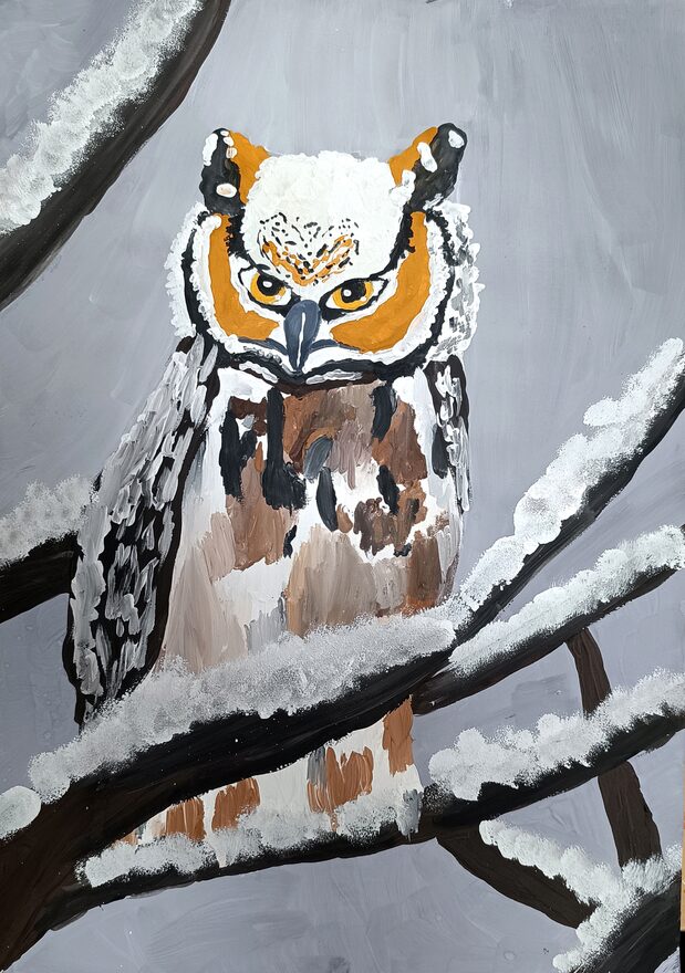 Всероссийский творческий конкурс «Разбросала зима покрывала...»  - детский рисунок, поделка, творческая работа, категория школьники, 5 класс, дистанционный конкурс, школьный конкурс