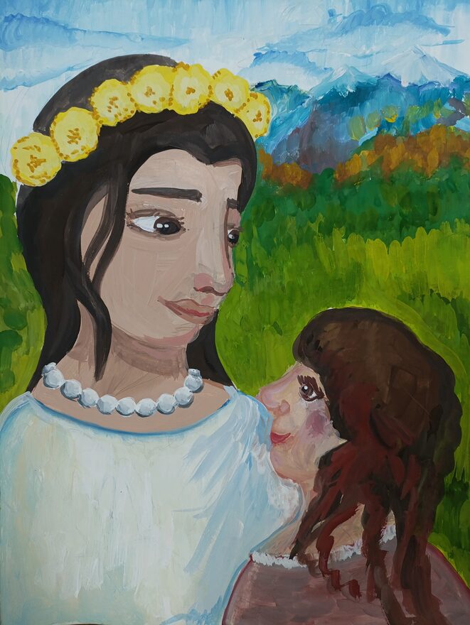 Всероссийский творческий конкурс «Мама – первое слово...»  - детский рисунок, поделка, творческая работа, категория школьники, 7 класс, дистанционный конкурс, школьный конкурс