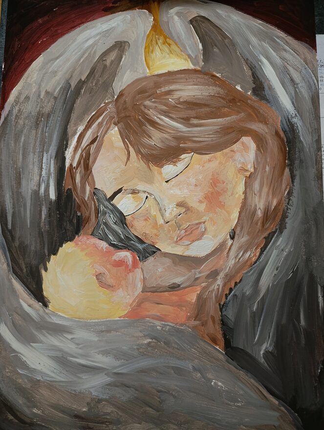 Всероссийский творческий конкурс «Мама – первое слово...»  - детский рисунок, поделка, творческая работа, категория школьники, 6 класс, дистанционный конкурс, школьный конкурс