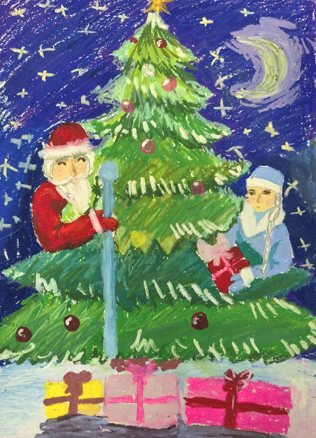 Всероссийский творческий конкурс «Пока часы двенадцать бьют...»  - детский рисунок, поделка, творческая работа, категория школьники, 3 класс, дистанционный конкурс, школьный конкурс