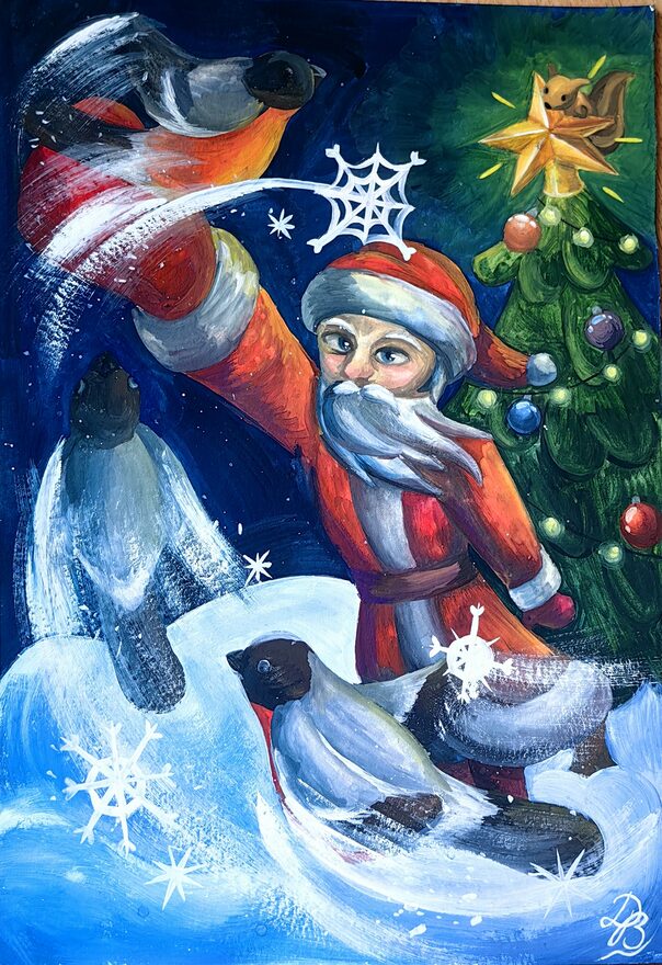 Всероссийский творческий конкурс «Пока часы двенадцать бьют...»  - детский рисунок, поделка, творческая работа, категория школьники, 8 класс, дистанционный конкурс, школьный конкурс