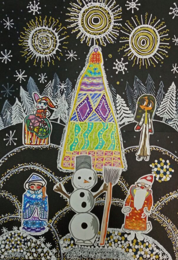 Всероссийский творческий конкурс «Пока часы двенадцать бьют...»  - детский рисунок, поделка, творческая работа, категория школьники, 3 класс, дистанционный конкурс, школьный конкурс