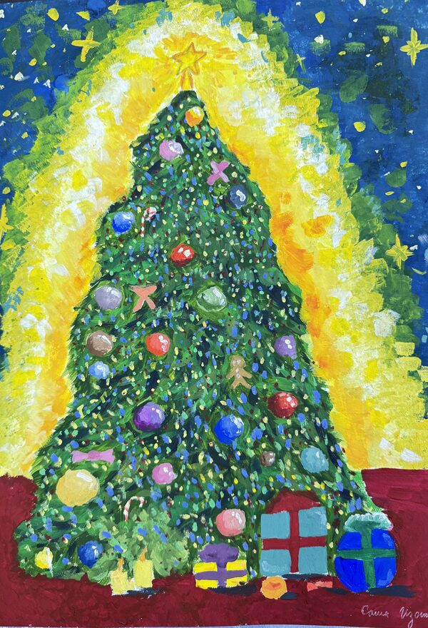 Всероссийский творческий конкурс «Пока часы двенадцать бьют...»  - детский рисунок, поделка, творческая работа, категория школьники, 1 класс, дистанционный конкурс, школьный конкурс