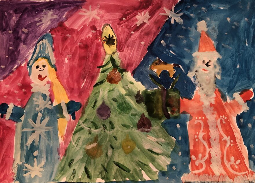 Всероссийский творческий конкурс «Пока часы двенадцать бьют...»  - детский рисунок, поделка, творческая работа, категория школьники, 1 класс, дистанционный конкурс, школьный конкурс