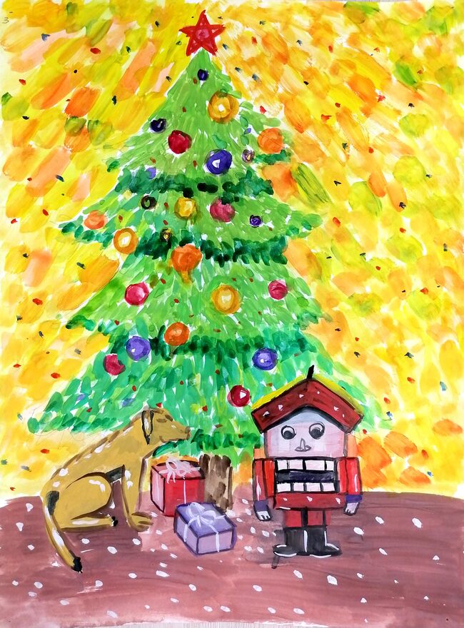 Всероссийский творческий конкурс «Пока часы двенадцать бьют...»  - детский рисунок, поделка, творческая работа, категория школьники, 7 класс, дистанционный конкурс, школьный конкурс