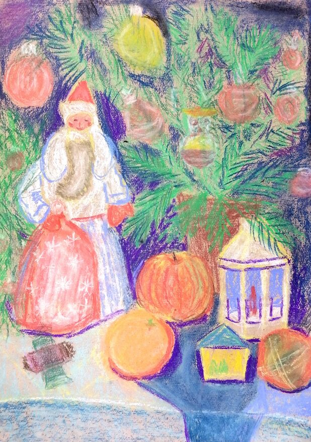 Всероссийский творческий конкурс «Пока часы двенадцать бьют...»  - детский рисунок, поделка, творческая работа, категория школьники, 6 класс, дистанционный конкурс, школьный конкурс