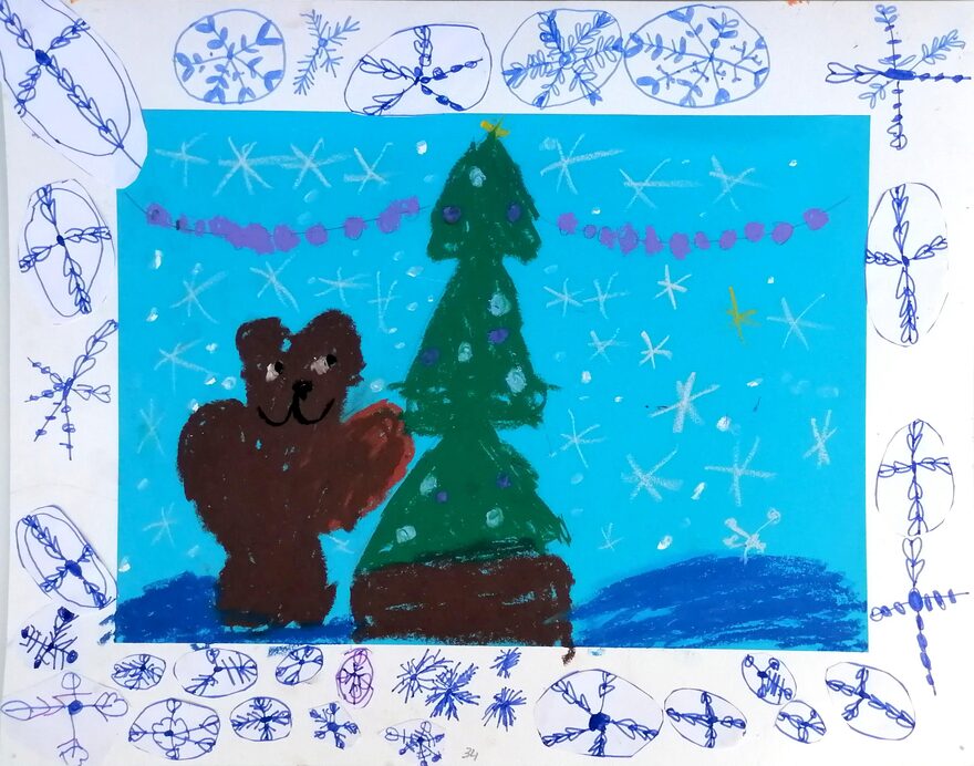 Всероссийский творческий конкурс «Пока часы двенадцать бьют...»  - детский рисунок, поделка, творческая работа, категория школьники, 1 класс, дистанционный конкурс, школьный конкурс