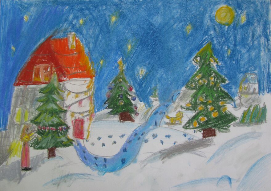 Всероссийский творческий конкурс «Пока часы двенадцать бьют...»  - детский рисунок, поделка, творческая работа, категория школьники, 3 класс, дистанционный конкурс, школьный конкурс