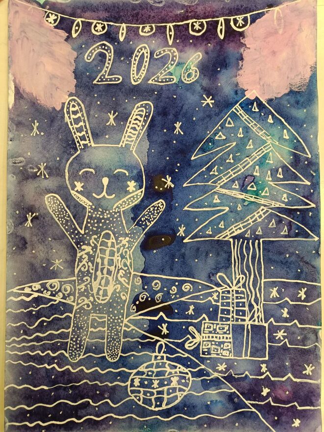 Всероссийский творческий конкурс «Пока часы двенадцать бьют...»  - детский рисунок, поделка, творческая работа, категория школьники, 3 класс, дистанционный конкурс, школьный конкурс