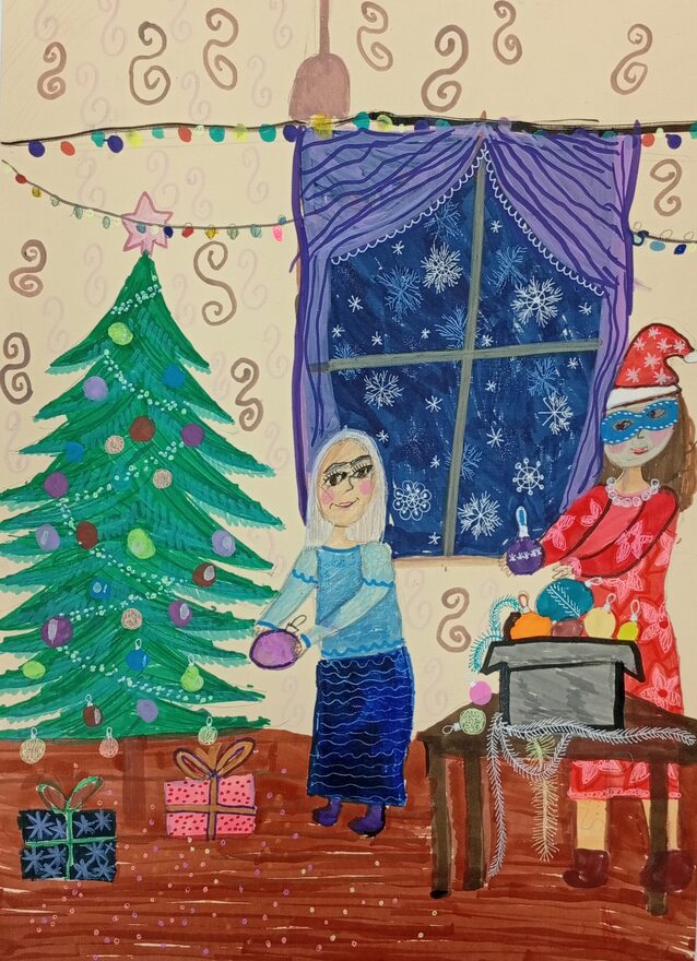 Всероссийский творческий конкурс «Пока часы двенадцать бьют...»  - детский рисунок, поделка, творческая работа, категория школьники, 3 класс, дистанционный конкурс, школьный конкурс