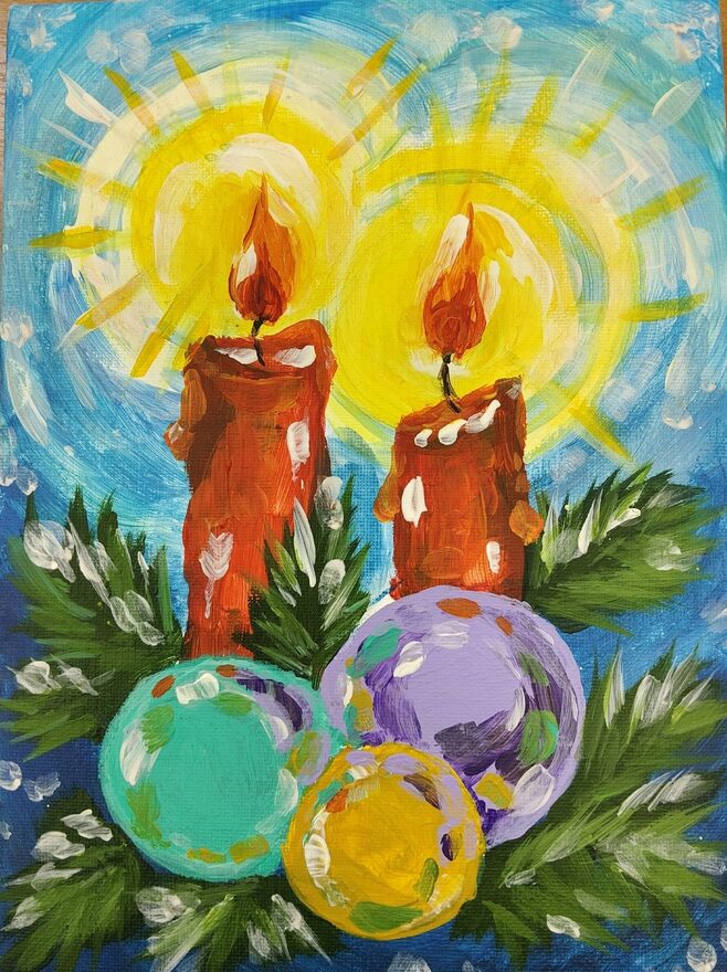 Всероссийский творческий конкурс «Пока часы двенадцать бьют...»  - детский рисунок, поделка, творческая работа, категория школьники, 7 класс, дистанционный конкурс, школьный конкурс