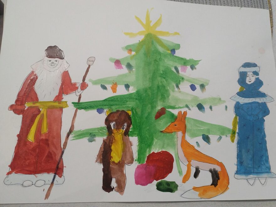 Всероссийский творческий конкурс «Пока часы двенадцать бьют...»  - детский рисунок, поделка, творческая работа, категория школьники, 2 класс, дистанционный конкурс, школьный конкурс