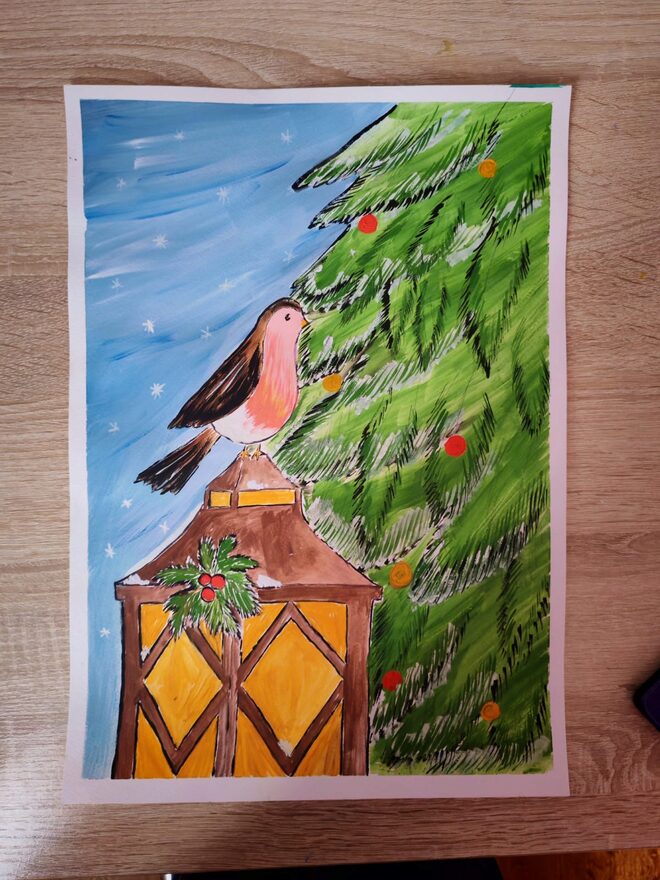 Всероссийский творческий конкурс «Поёт зима - аукает...»  - детский рисунок, поделка, творческая работа, категория школьники, 4 класс, дистанционный конкурс, школьный конкурс