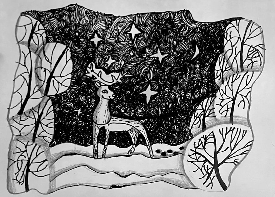 Всероссийский творческий конкурс «Поёт зима - аукает...»  - детский рисунок, поделка, творческая работа, категория школьники, 1 класс, дистанционный конкурс, школьный конкурс