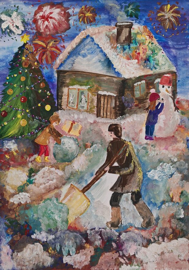 Всероссийский творческий конкурс «Поёт зима - аукает...»  - детский рисунок, поделка, творческая работа, категория школьники, 2 класс, дистанционный конкурс, школьный конкурс