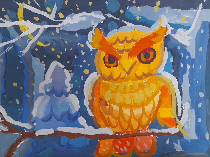 Всероссийский творческий конкурс «Поёт зима - аукает...»  - детский рисунок, поделка, творческая работа, категория школьники, 2 класс, дистанционный конкурс, школьный конкурс