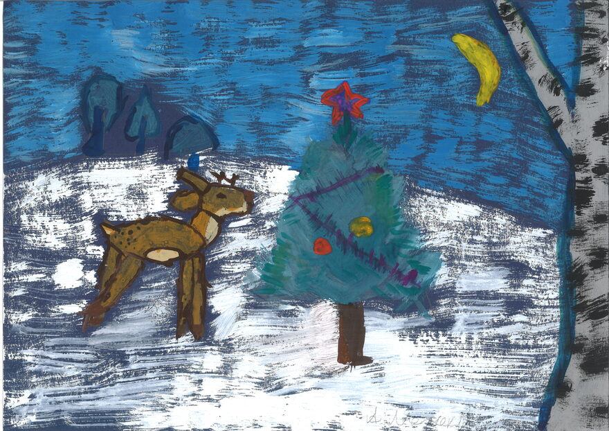 Всероссийский творческий конкурс «Поёт зима - аукает...»  - детский рисунок, поделка, творческая работа, категория школьники, 3 класс, дистанционный конкурс, школьный конкурс